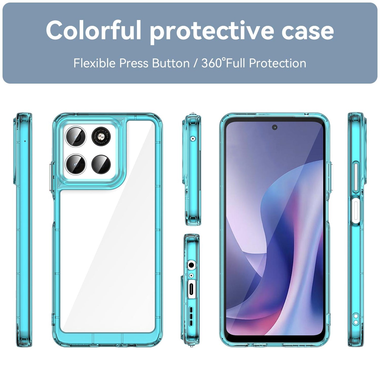 Motorola Moto G57 5G Acrylic Hybrid TPU Protective Phone Case, Colourful Series Shockproof Cover