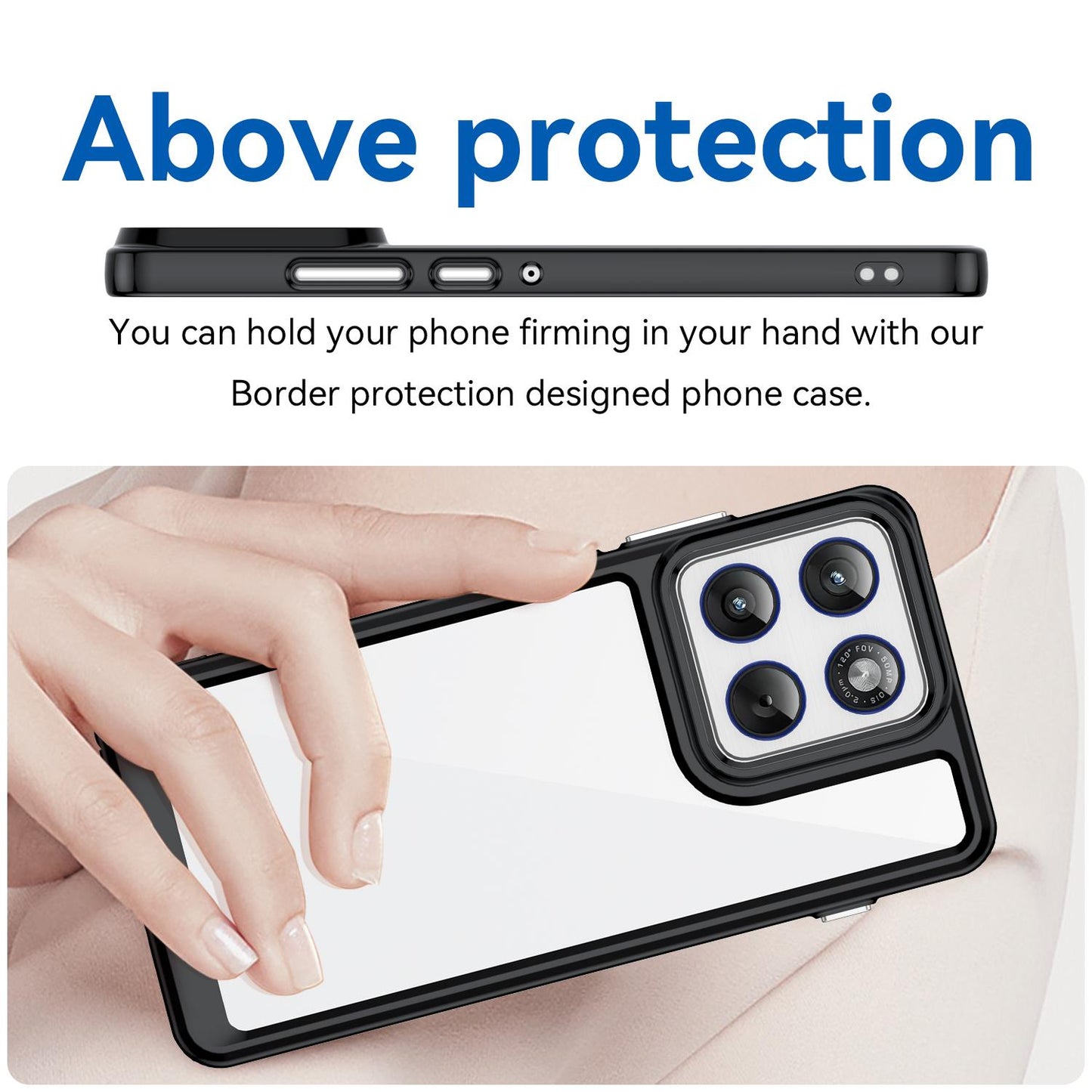 Motorola X70 Air Acrylic Hybrid TPU Protective Phone Case, Colourful Series Shockproof Cover
