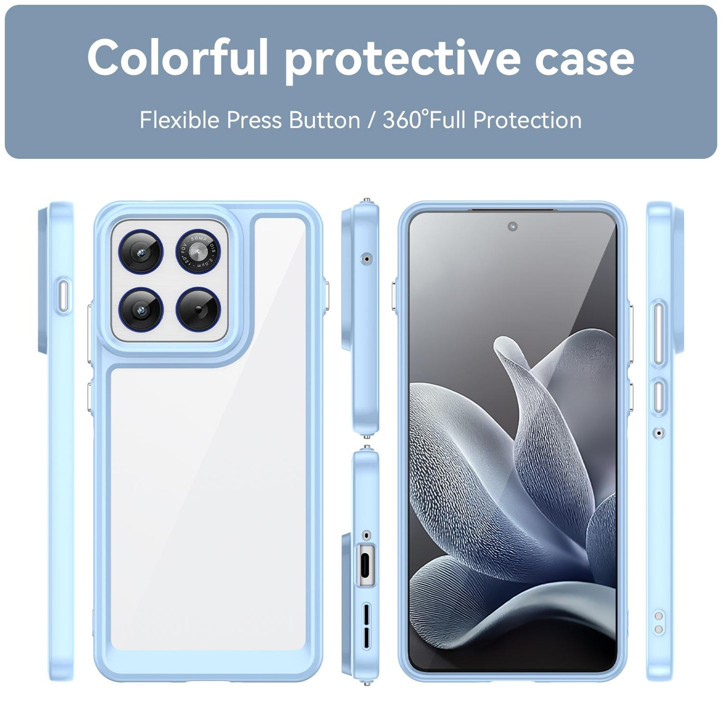Motorola X70 Air Acrylic Hybrid TPU Protective Phone Case, Colourful Series Shockproof Cover