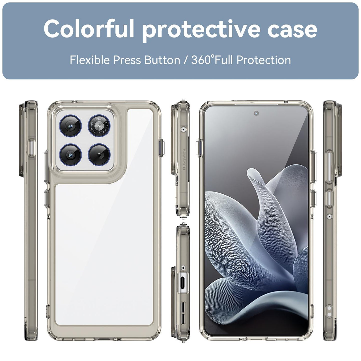 Motorola X70 Air Acrylic Hybrid TPU Protective Phone Case, Colourful Series Shockproof Cover
