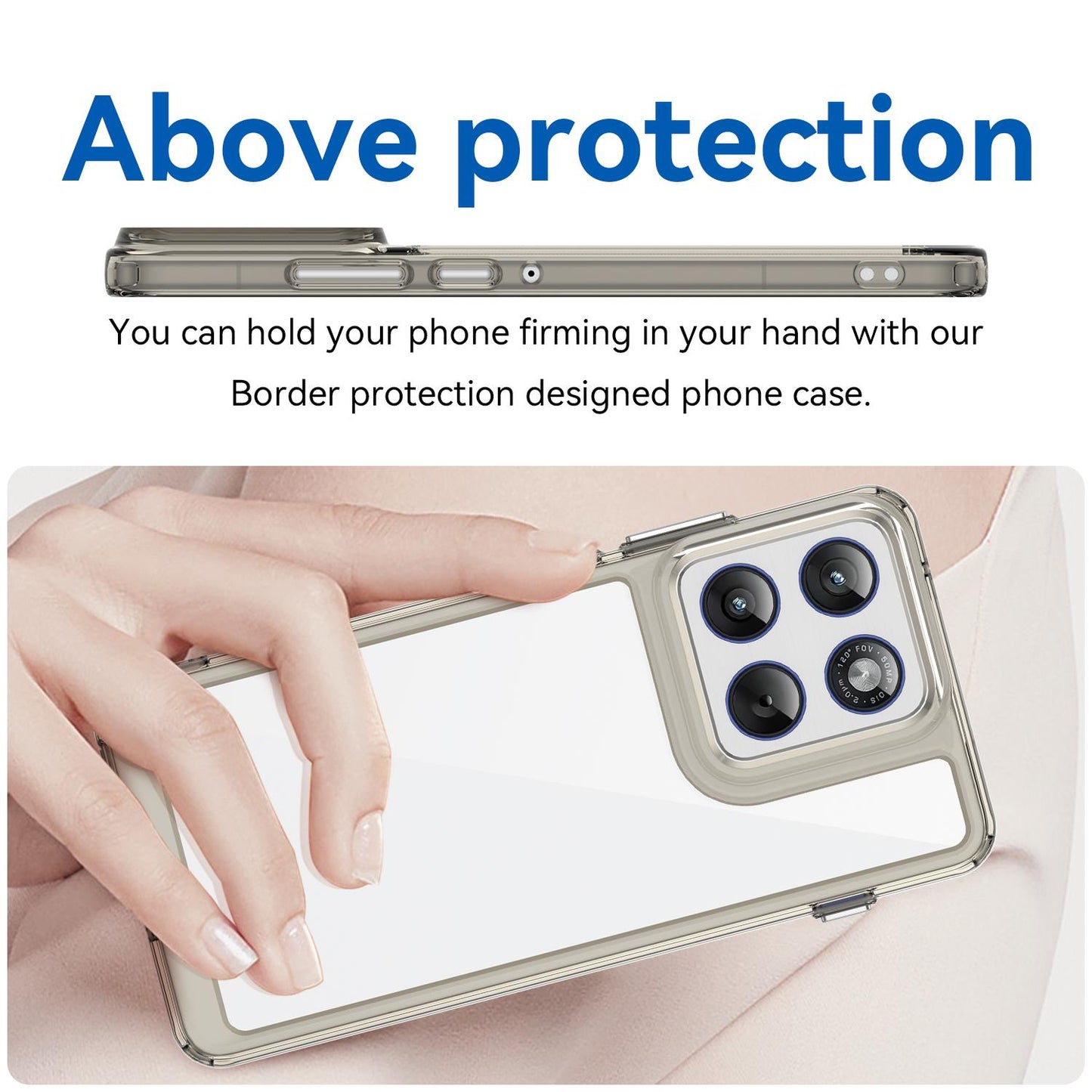 Motorola X70 Air Acrylic Hybrid TPU Protective Phone Case, Colourful Series Shockproof Cover