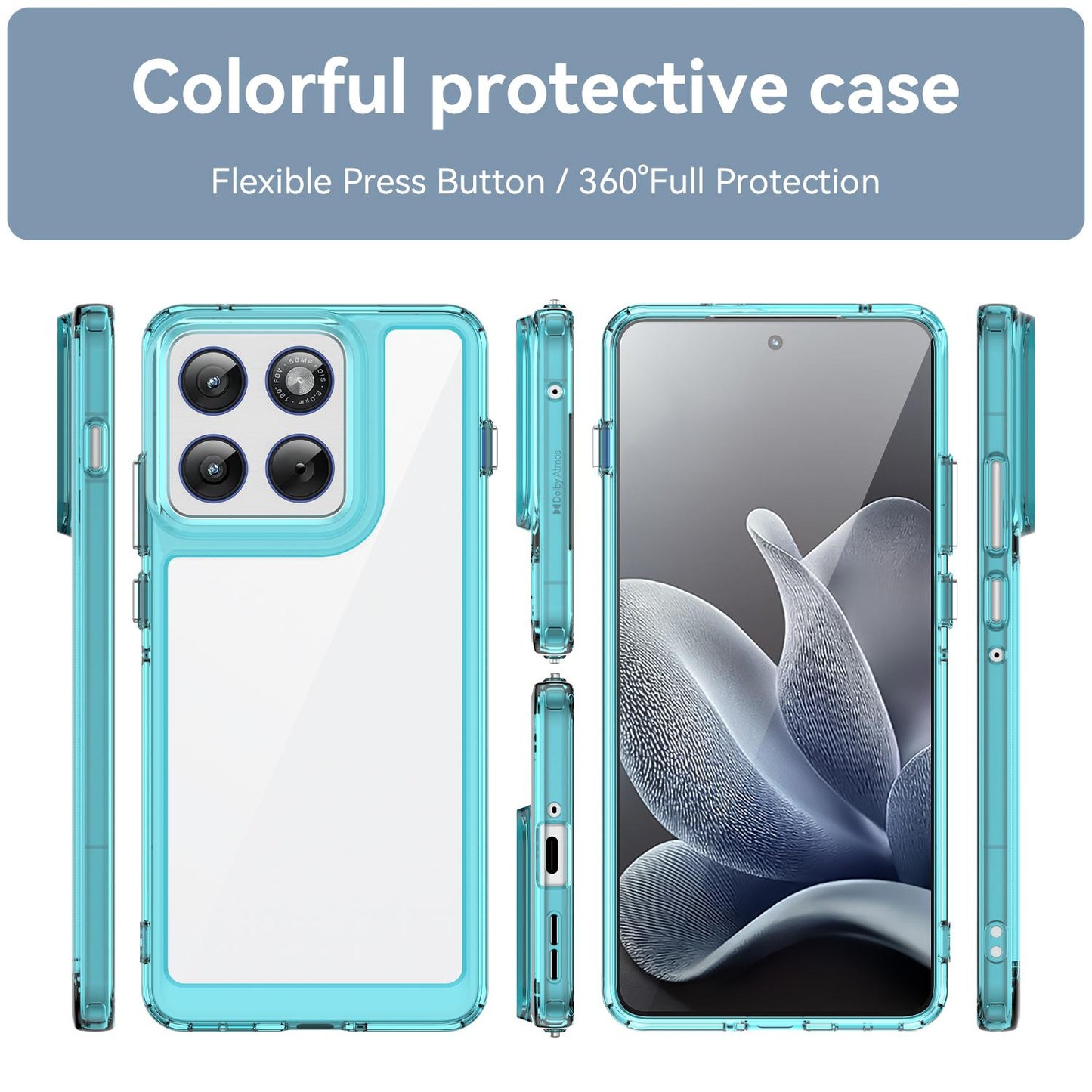 Motorola X70 Air Acrylic Hybrid TPU Protective Phone Case, Colourful Series Shockproof Cover