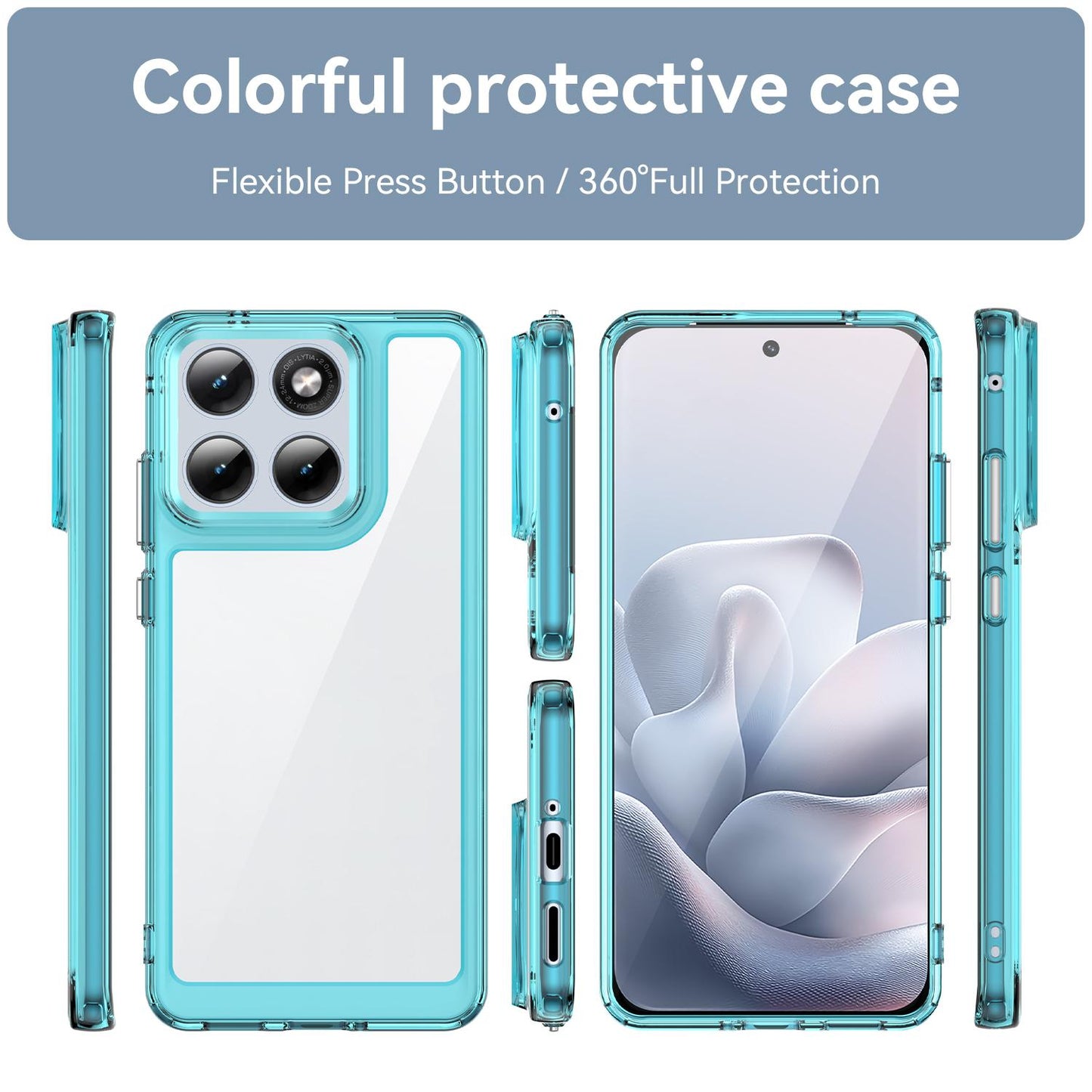 Motorola Edge 70 Fusion+ 5G Acrylic Hybrid TPU Protective Phone Case, Colourful Series Shockproof Cover