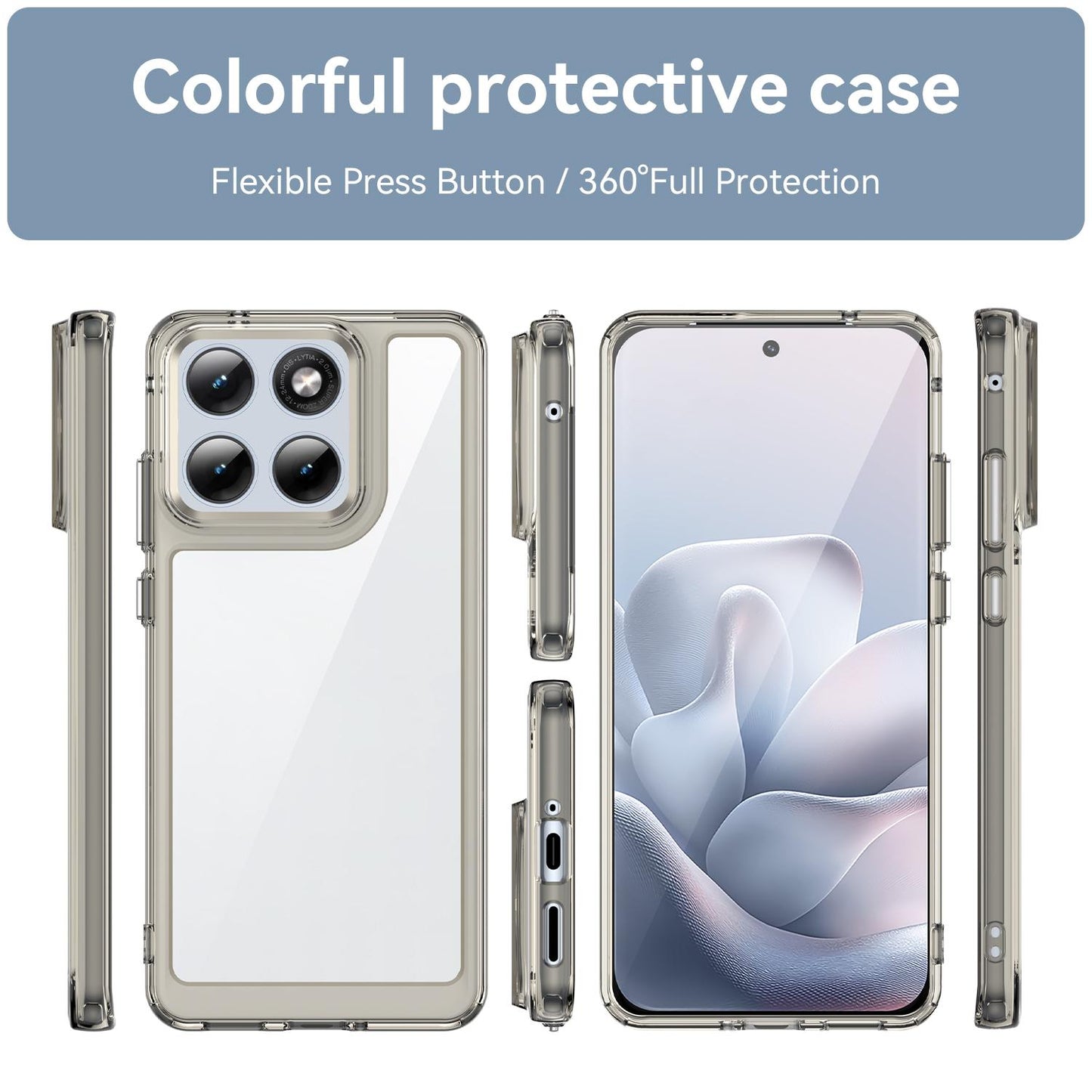 Motorola Edge 70 Fusion 5G Acrylic Hybrid TPU Protective Phone Case, Colourful Series Shockproof Cover