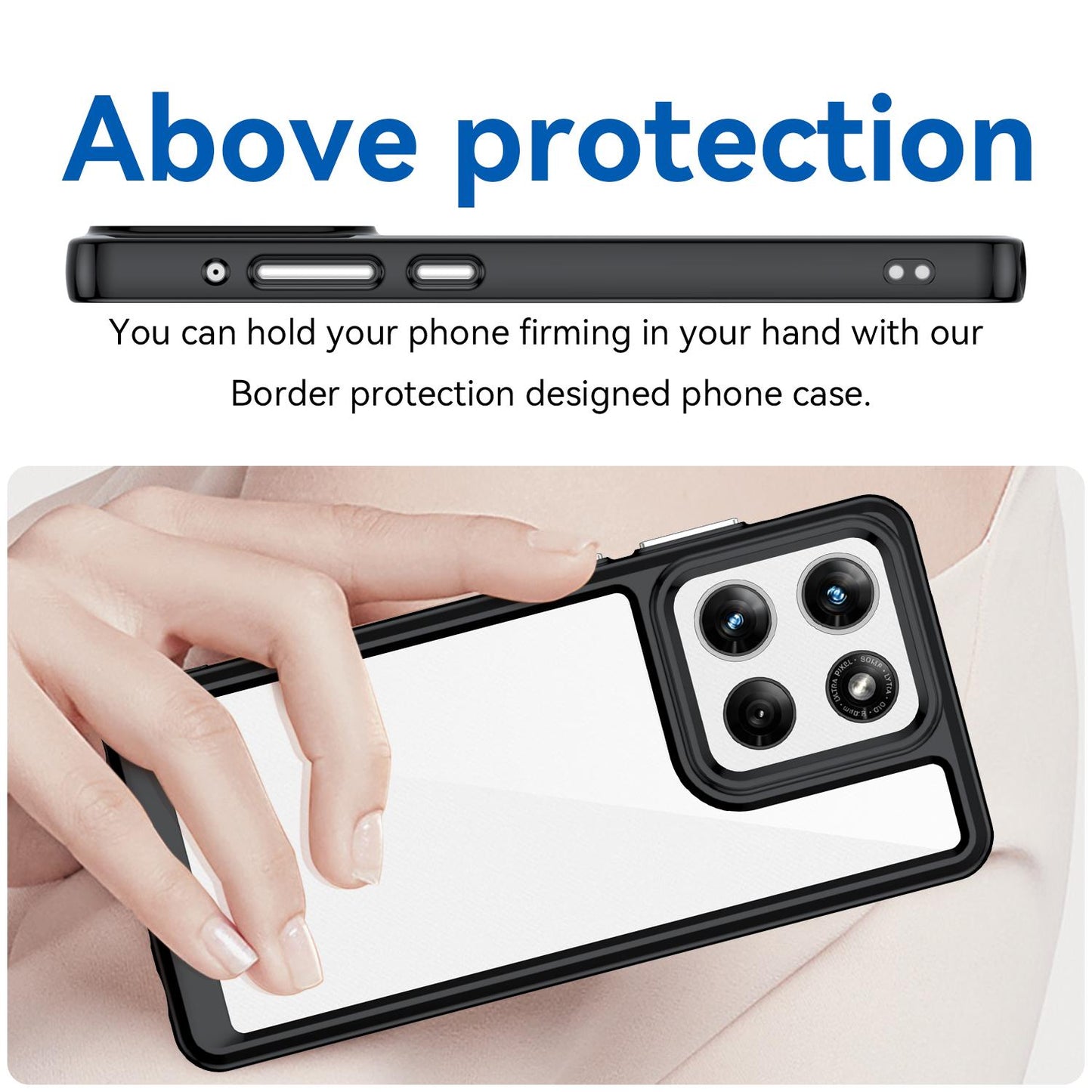 Motorola Edge 60 Stylus Acrylic Hybrid TPU Protective Phone Case, Colourful Series Shockproof Cover