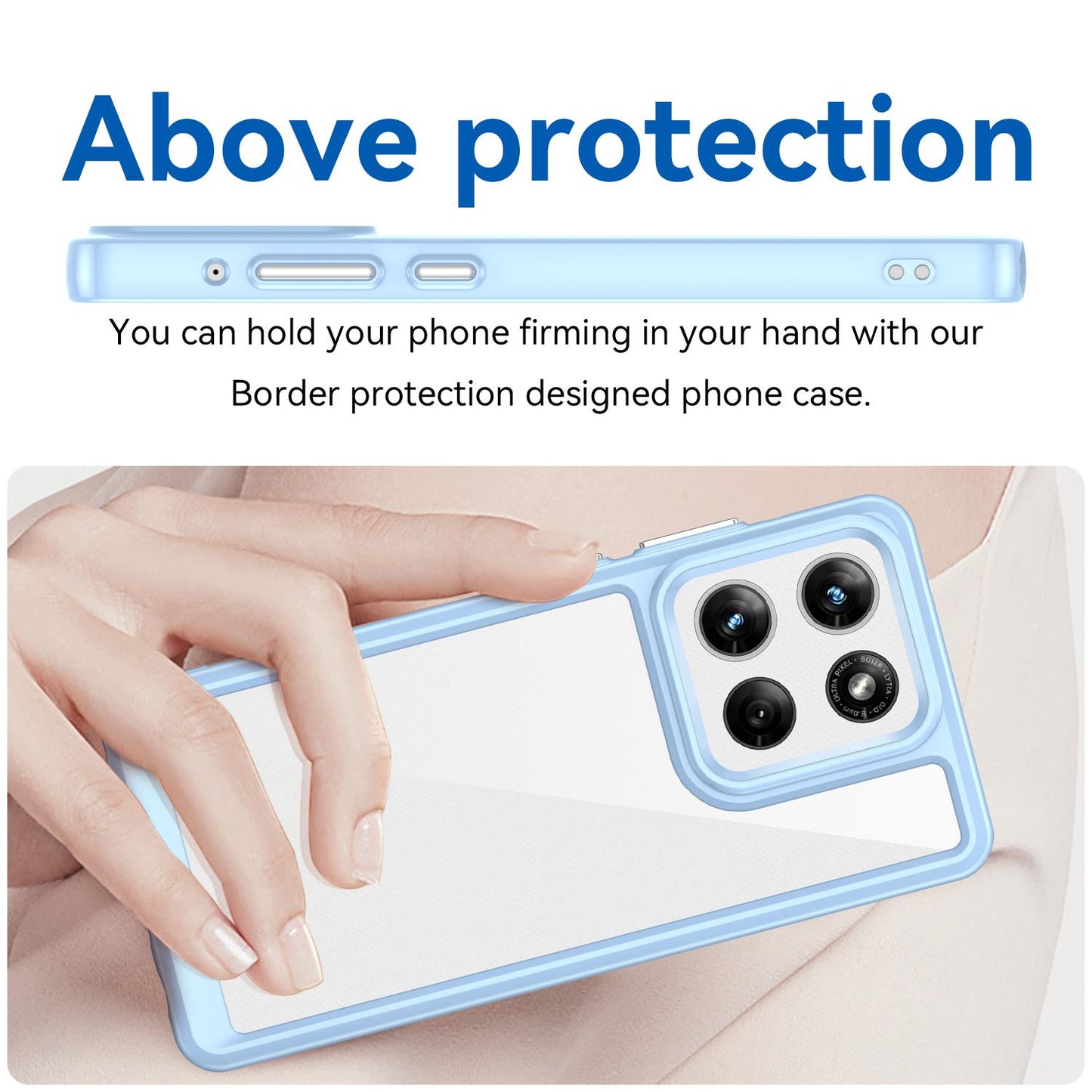 Motorola Edge 60 Stylus Acrylic Hybrid TPU Protective Phone Case, Colourful Series Shockproof Cover
