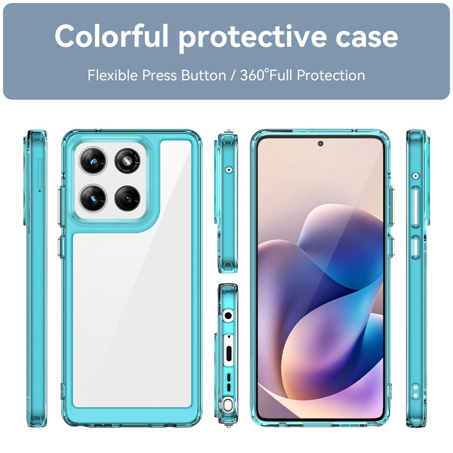 Motorola Edge 60 Stylus Acrylic Hybrid TPU Protective Phone Case, Colourful Series Shockproof Cover