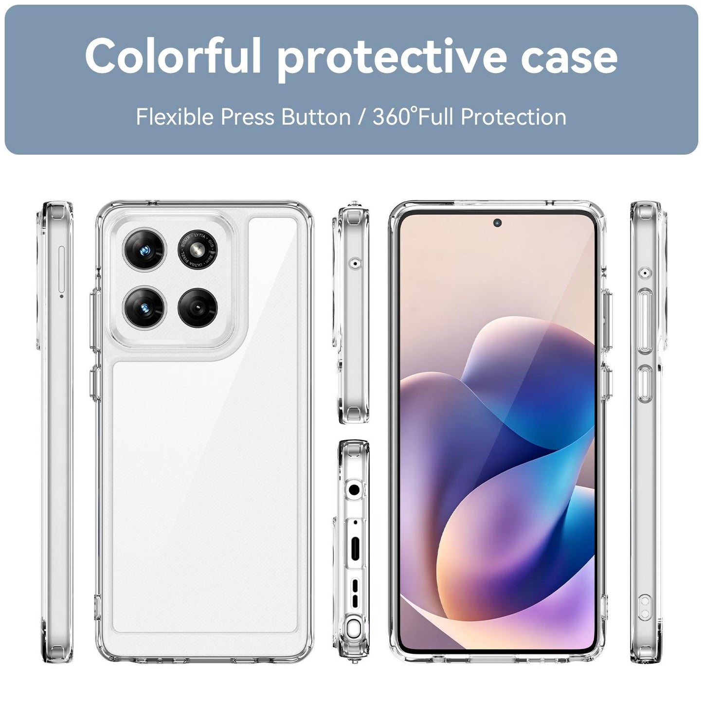 Motorola Edge 60 Stylus Acrylic Hybrid TPU Protective Phone Case, Colourful Series Shockproof Cover