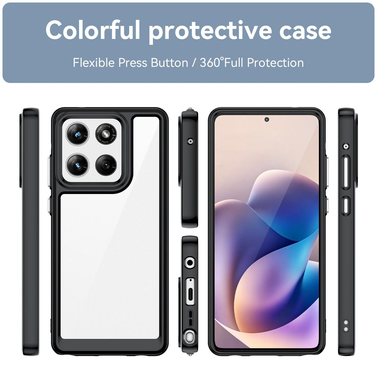 Motorola Moto G Stylus 5G 2025 Acrylic Hybrid TPU Protective Phone Case, Colourful Series Shockproof Cover