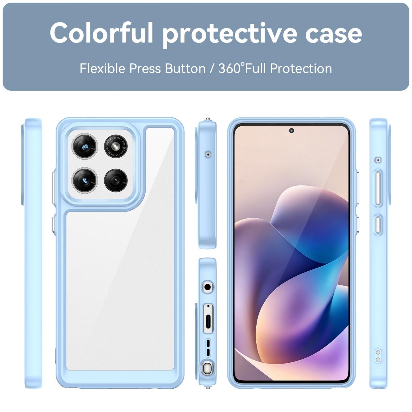 Motorola Moto G Stylus 5G 2026 Acrylic Hybrid TPU Protective Phone Case, Colourful Series Shockproof Cover
