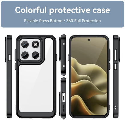Motorola Edge 5G 2026 Acrylic Hybrid TPU Protective Phone Case, Colourful Series Shockproof Cover
