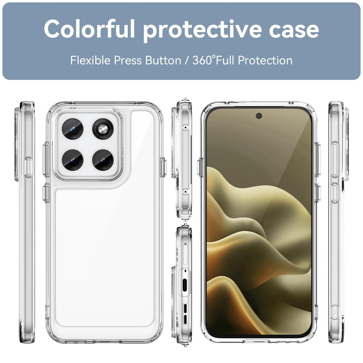 Motorola Edge 5G 2026 Acrylic Hybrid TPU Protective Phone Case, Colourful Series Shockproof Cover