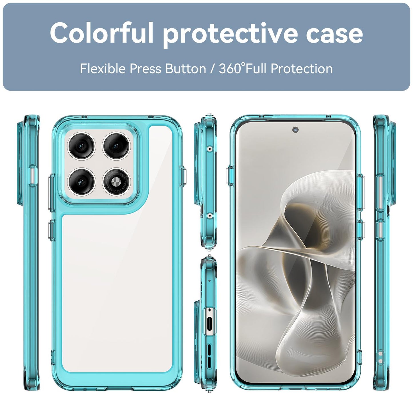 Motorola Edge 70 Pro 5G Acrylic Hybrid TPU Protective Phone Case, Colourful Series Shockproof Cover