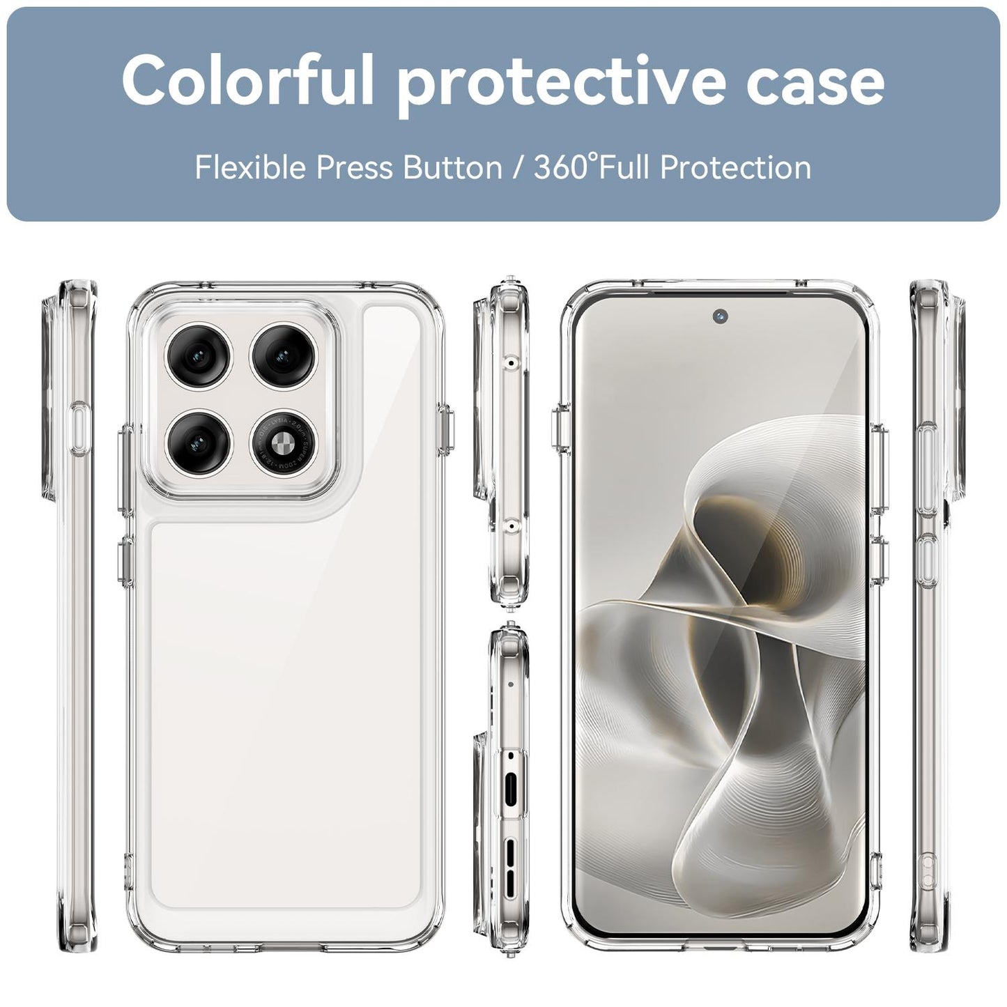 Motorola Edge 70 Pro 5G Acrylic Hybrid TPU Protective Phone Case, Colourful Series Shockproof Cover