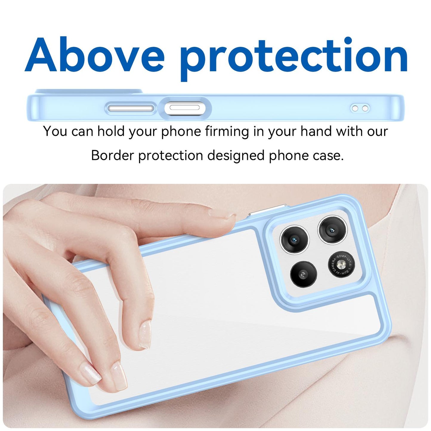Motorola Moto G47 5G Acrylic Hybrid TPU Protective Phone Case, Colourful Series Shockproof Cover