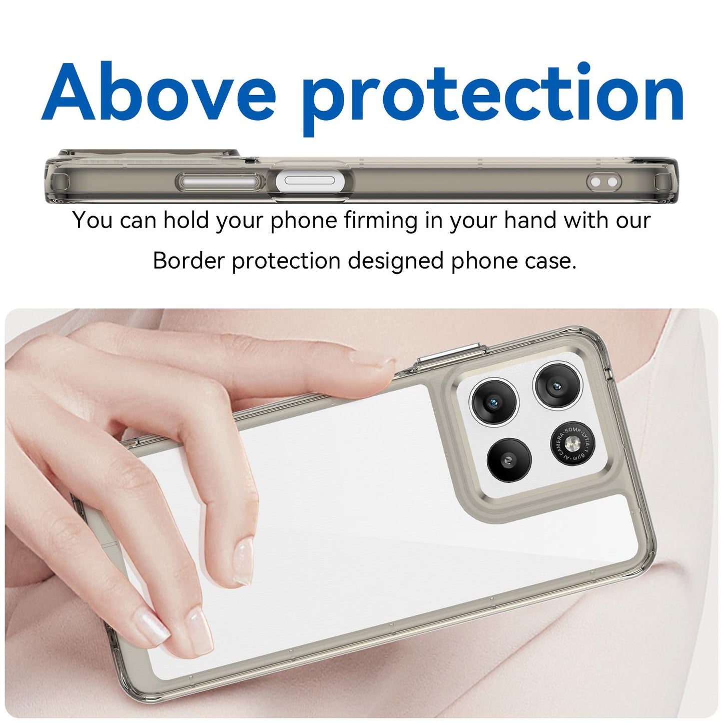 Motorola Moto G47 5G Acrylic Hybrid TPU Protective Phone Case, Colourful Series Shockproof Cover