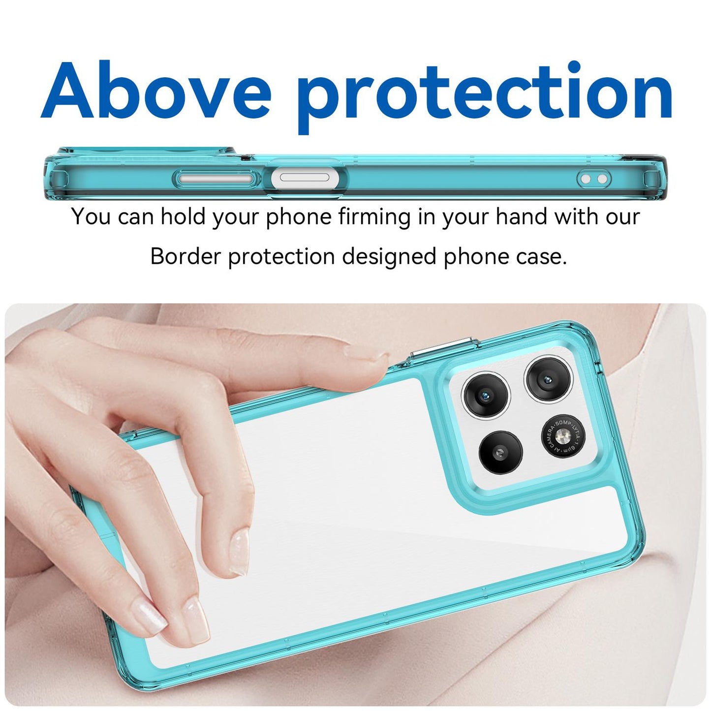 Motorola Moto G47 5G Acrylic Hybrid TPU Protective Phone Case, Colourful Series Shockproof Cover