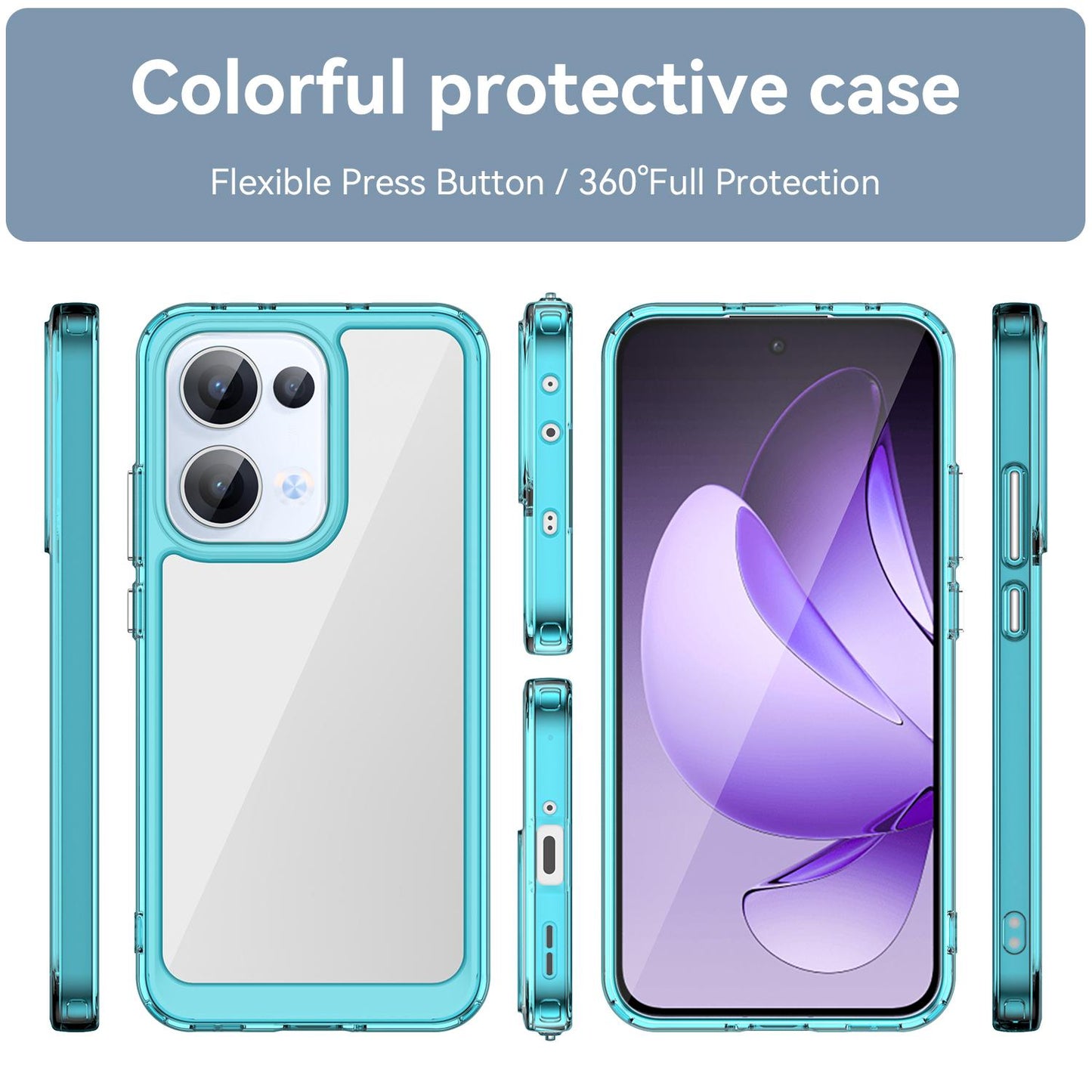 OPPO Reno13 Acrylic Hybrid TPU Protective Phone Case, Colourful Series Shockproof Cover