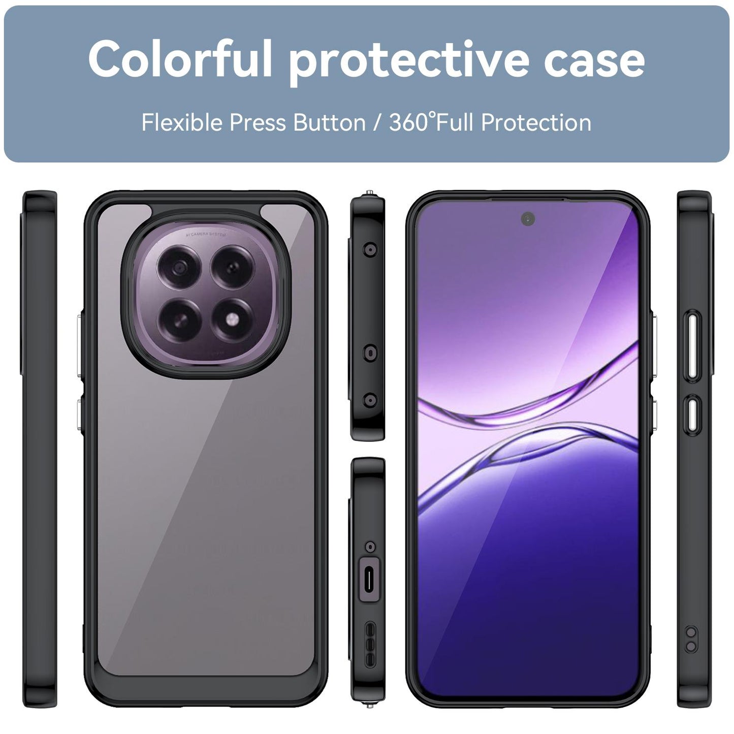 OPPO F29 5G Acrylic Hybrid TPU Protective Phone Case, Colourful Series Shockproof Cover