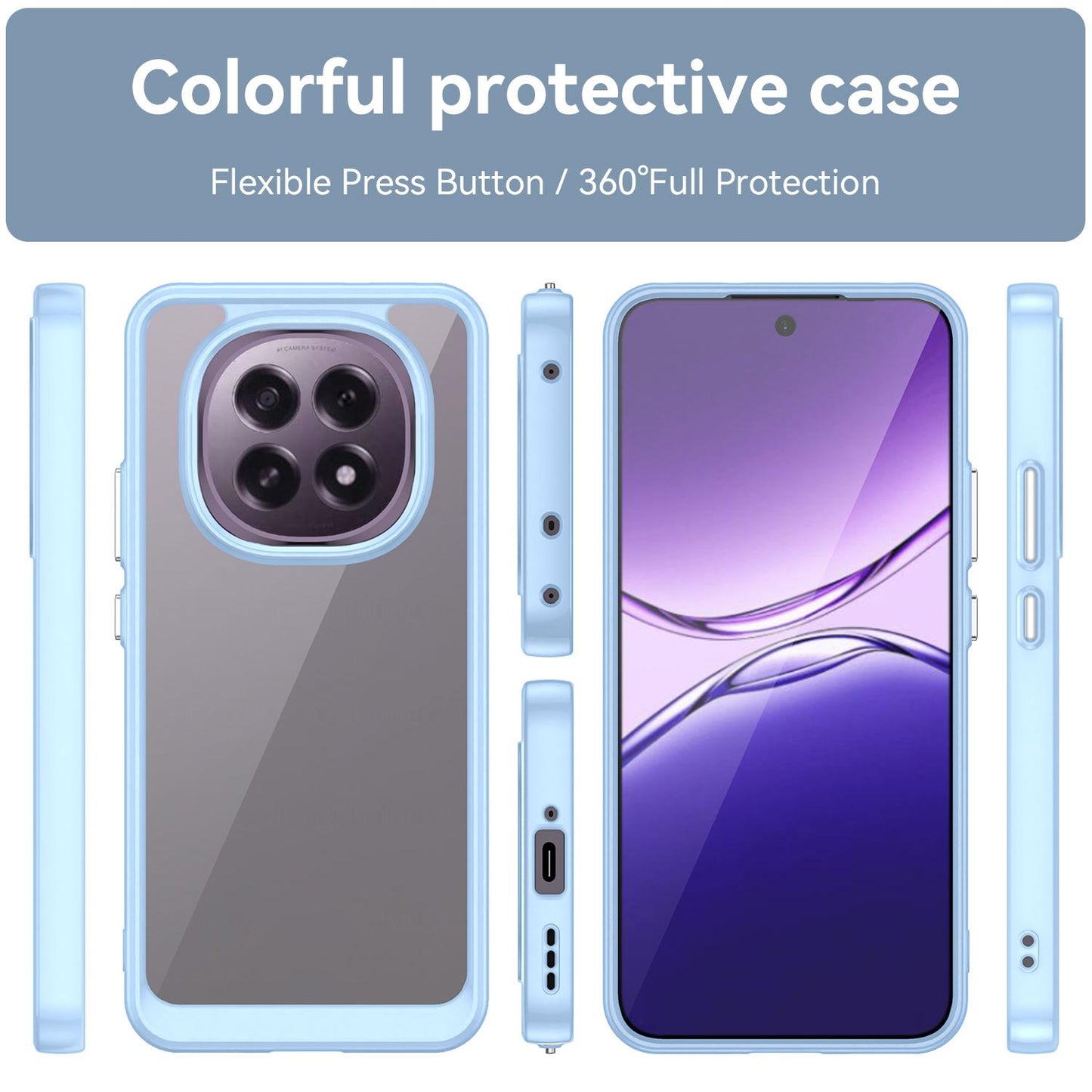 OPPO F29 5G Acrylic Hybrid TPU Protective Phone Case, Colourful Series Shockproof Cover