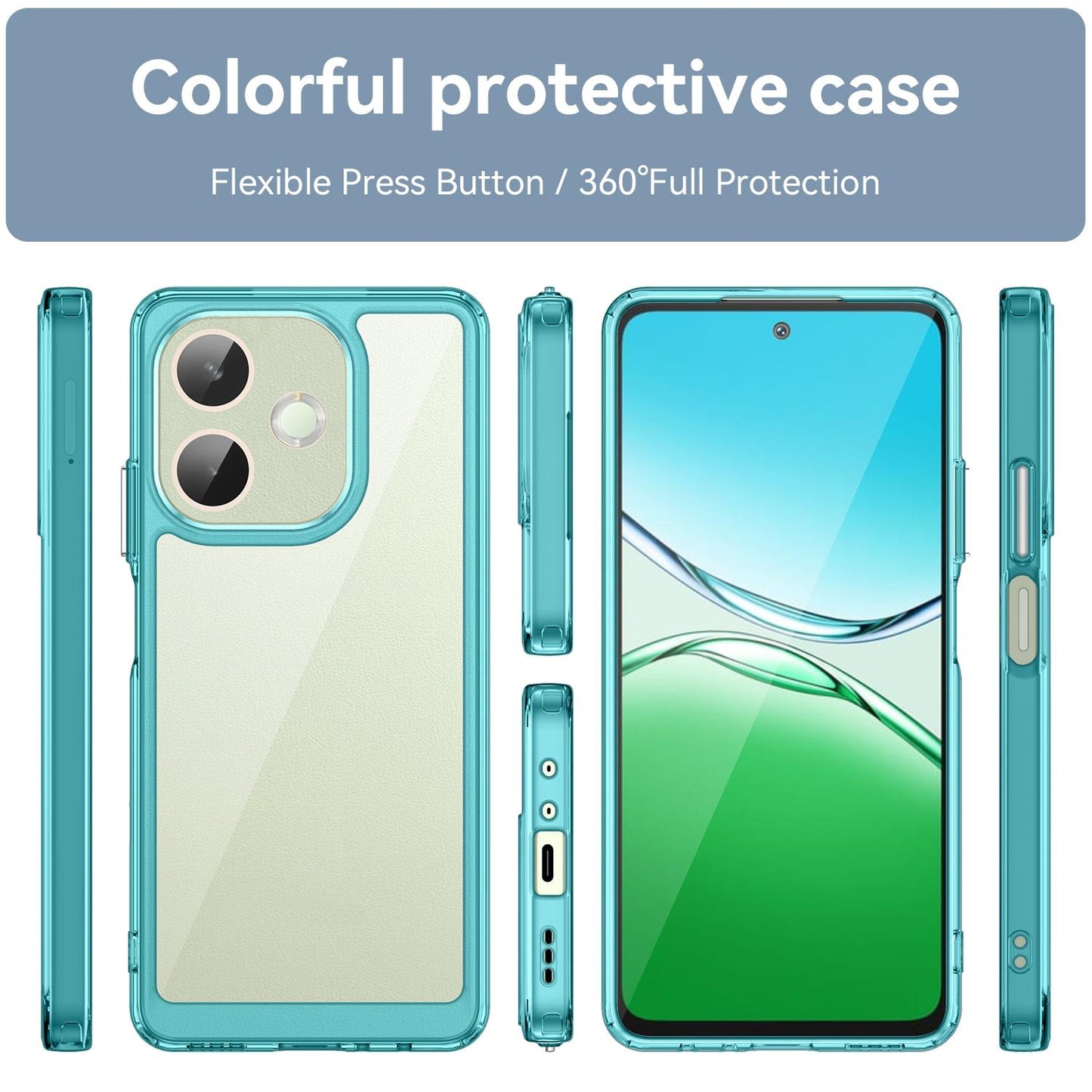 OPPO A5 Pro 4G Acrylic Hybrid TPU Protective Phone Case, Colourful Series Shockproof Cover