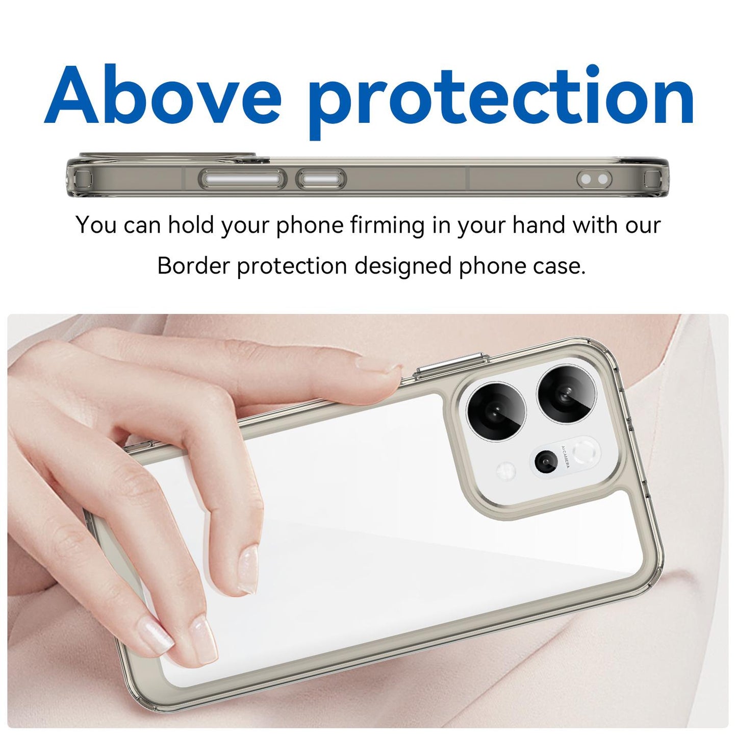 OPPO Reno14 Acrylic Hybrid TPU Protective Phone Case, Colourful Series Shockproof Cover