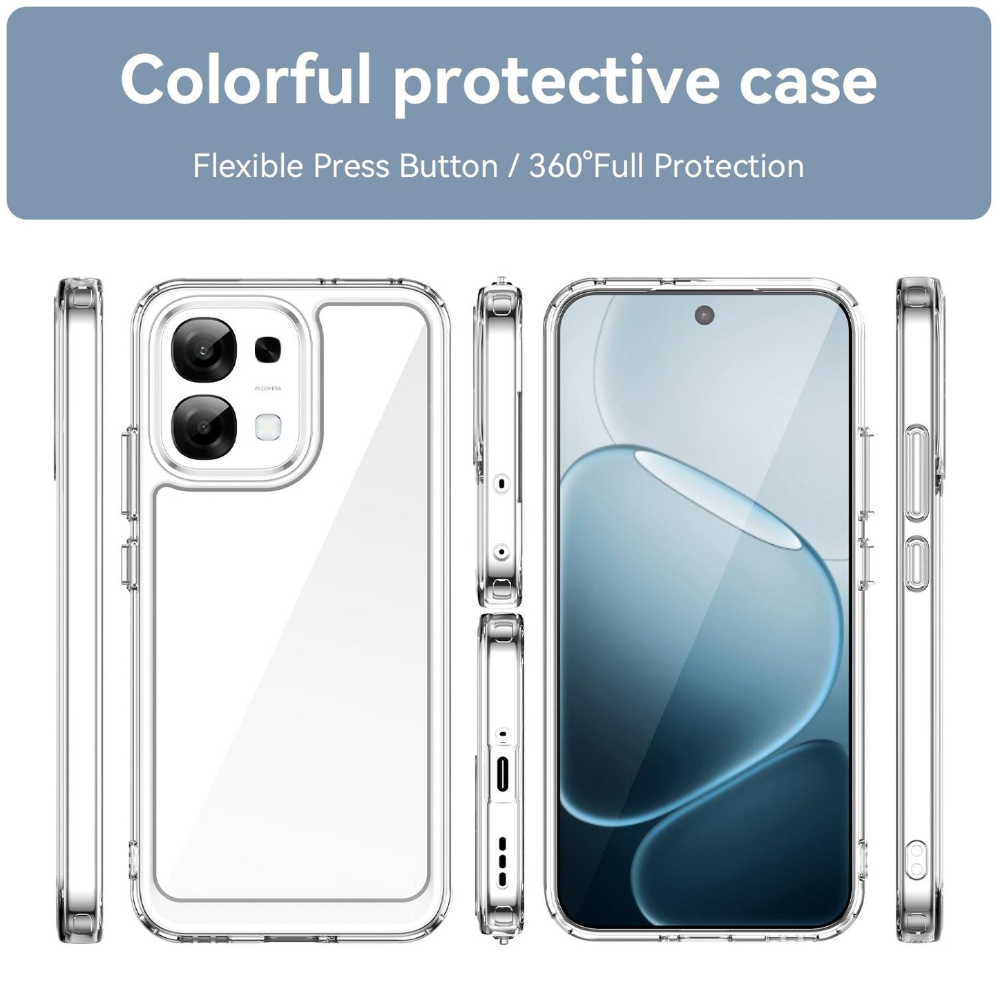 OPPO A6 Pro 4G Acrylic Hybrid TPU Protective Phone Case, Colourful Series Shockproof Cover