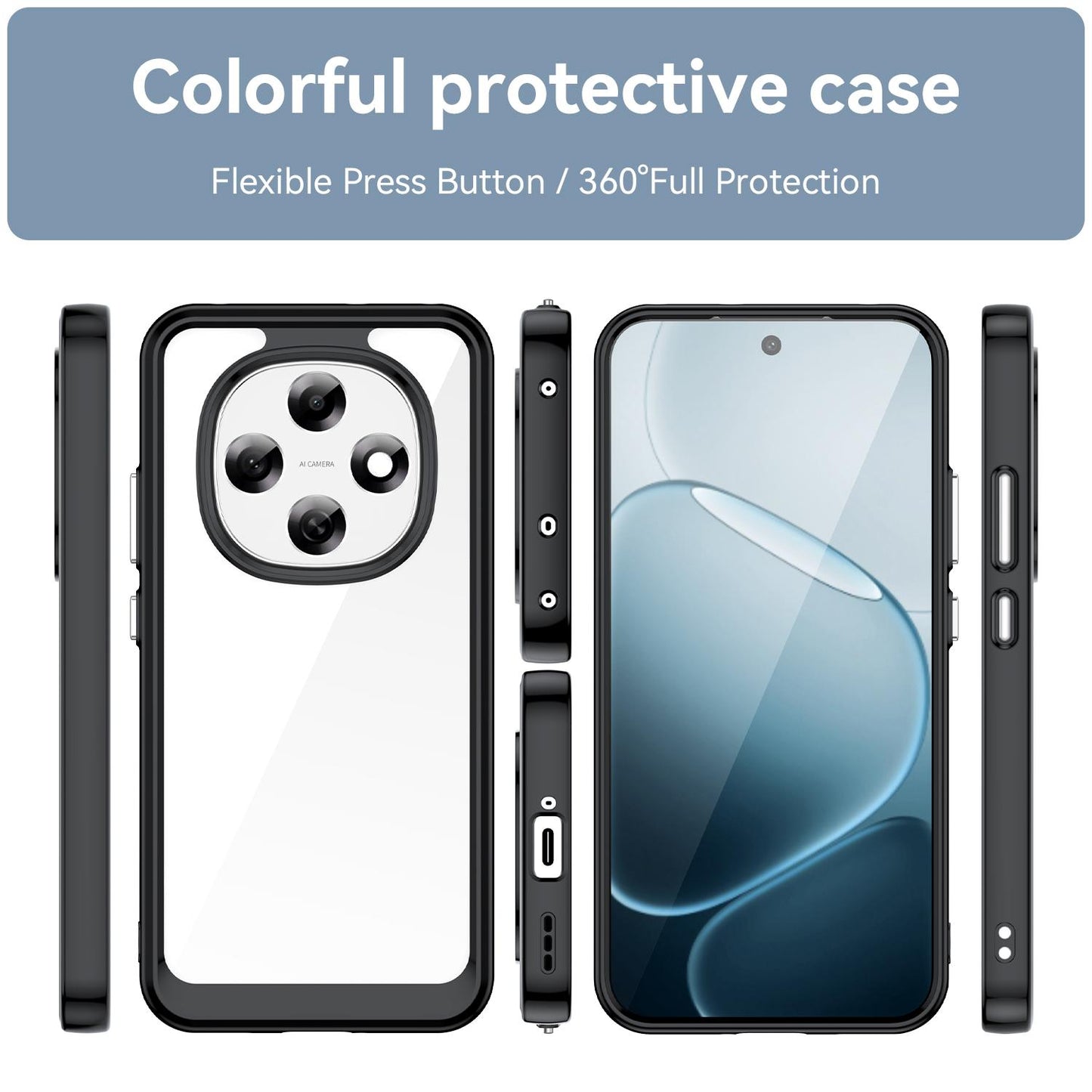 OPPO F31 Pro 5G Acrylic Hybrid TPU Protective Phone Case, Colourful Series Shockproof Cover