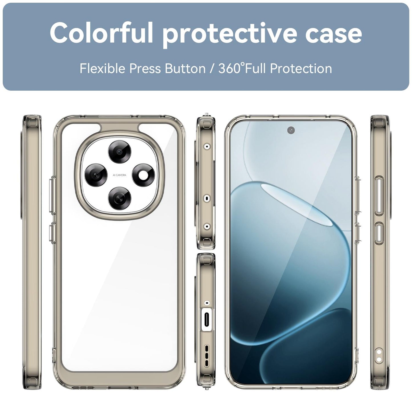 OPPO F31 Pro 5G Acrylic Hybrid TPU Protective Phone Case, Colourful Series Shockproof Cover