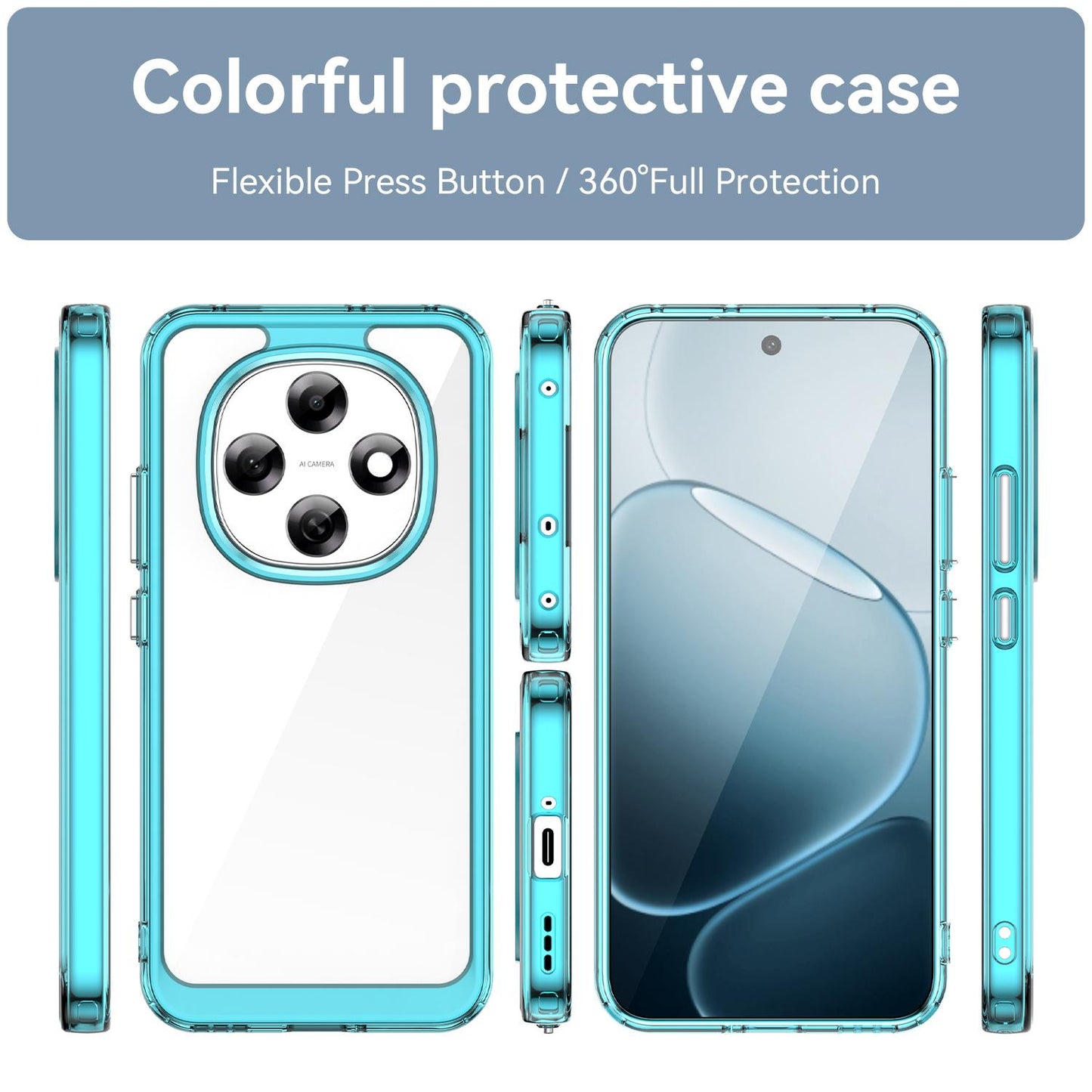 OPPO F31 Pro 5G Acrylic Hybrid TPU Protective Phone Case, Colourful Series Shockproof Cover