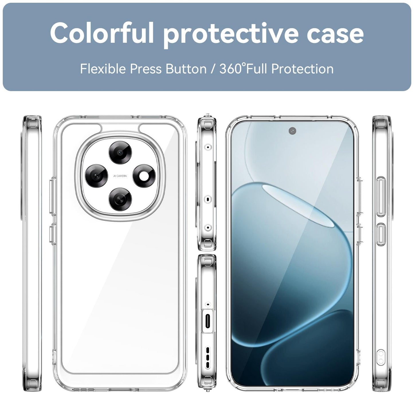 OPPO F31 Pro 5G Acrylic Hybrid TPU Protective Phone Case, Colourful Series Shockproof Cover