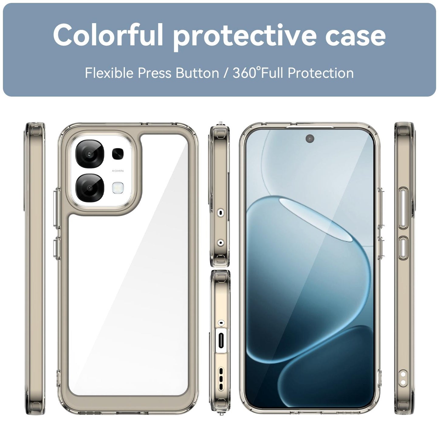 OPPO F31 5G Acrylic Hybrid TPU Protective Phone Case, Colourful Series Shockproof Cover