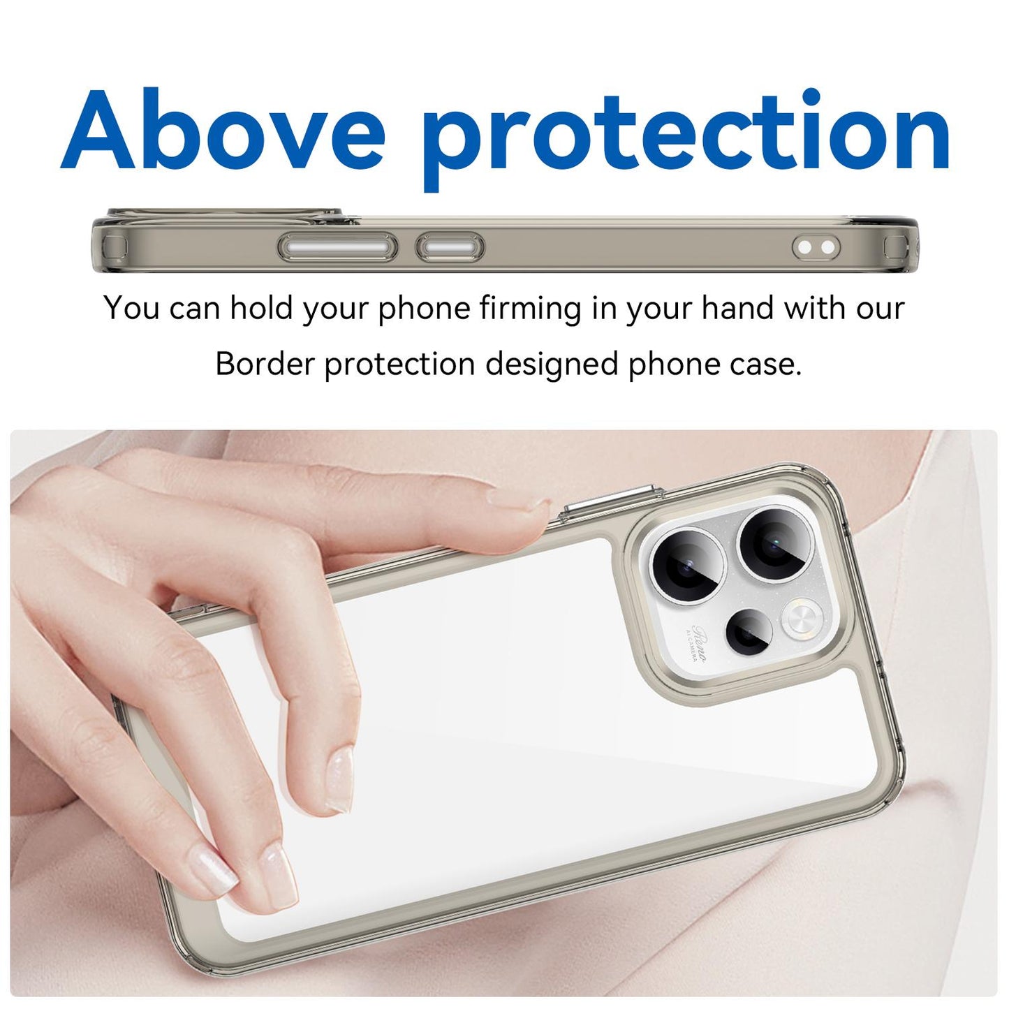 OPPO Reno15 F 5G Acrylic Hybrid TPU Protective Phone Case, Colourful Series Shockproof Cover
