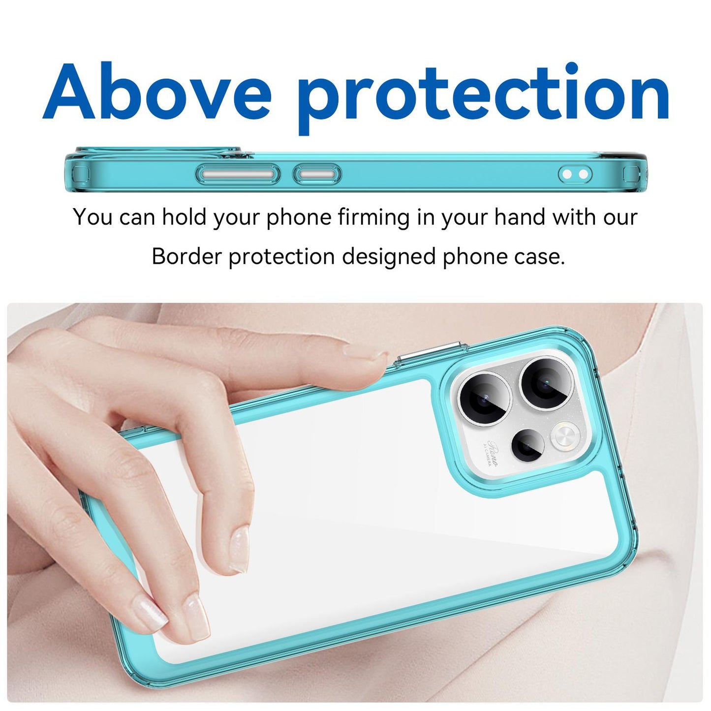 OPPO Reno15 F 5G Acrylic Hybrid TPU Protective Phone Case, Colourful Series Shockproof Cover