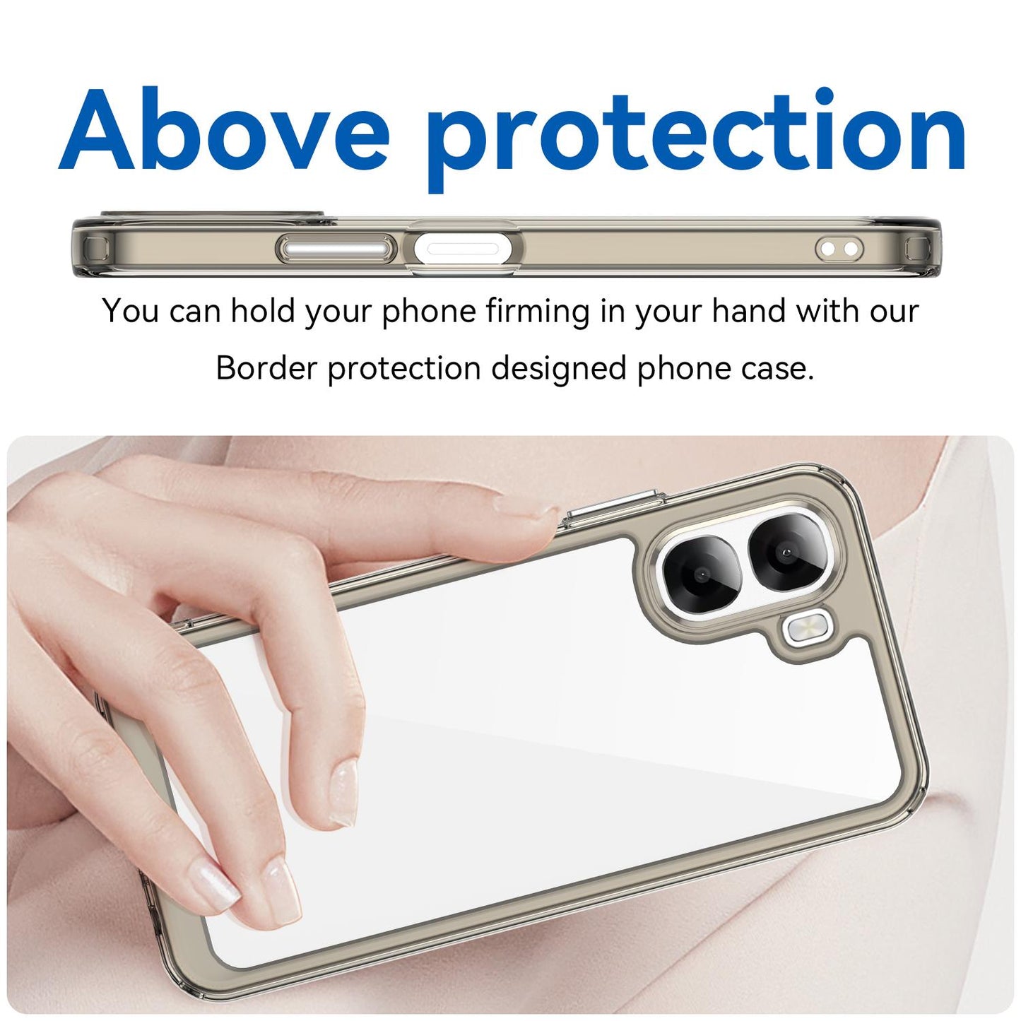 OPPO A6x 4G Acrylic Hybrid TPU Protective Phone Case, Colourful Series Shockproof Cover