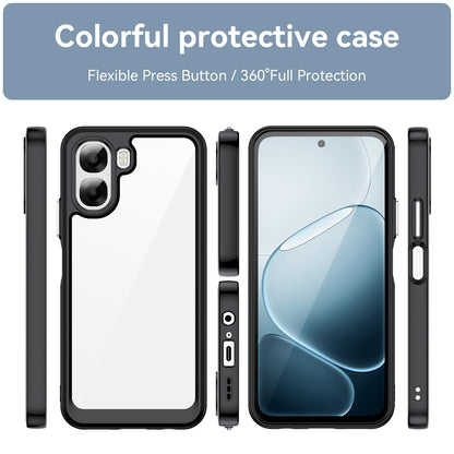 OPPO A6x 5G Acrylic Hybrid TPU Protective Phone Case, Colourful Series Shockproof Cover