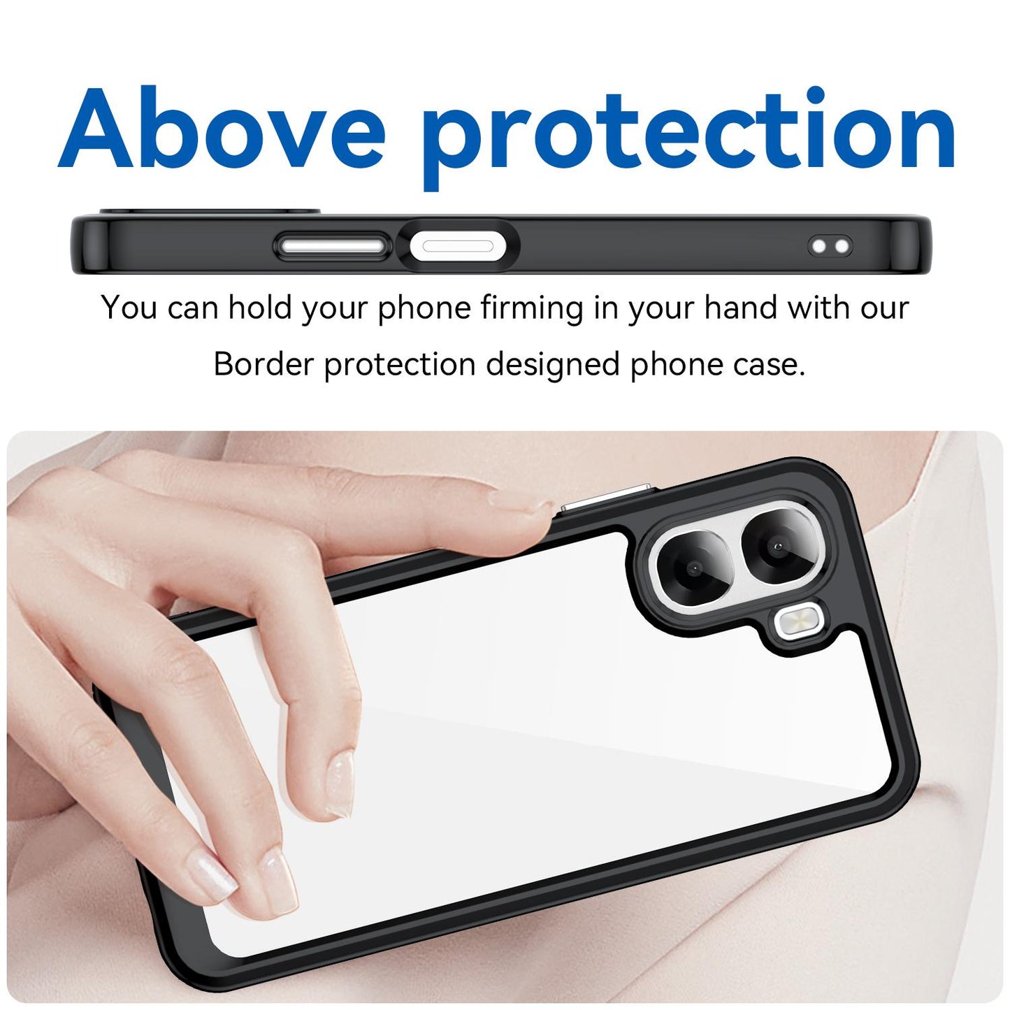 OPPO A6x 5G Acrylic Hybrid TPU Protective Phone Case, Colourful Series Shockproof Cover