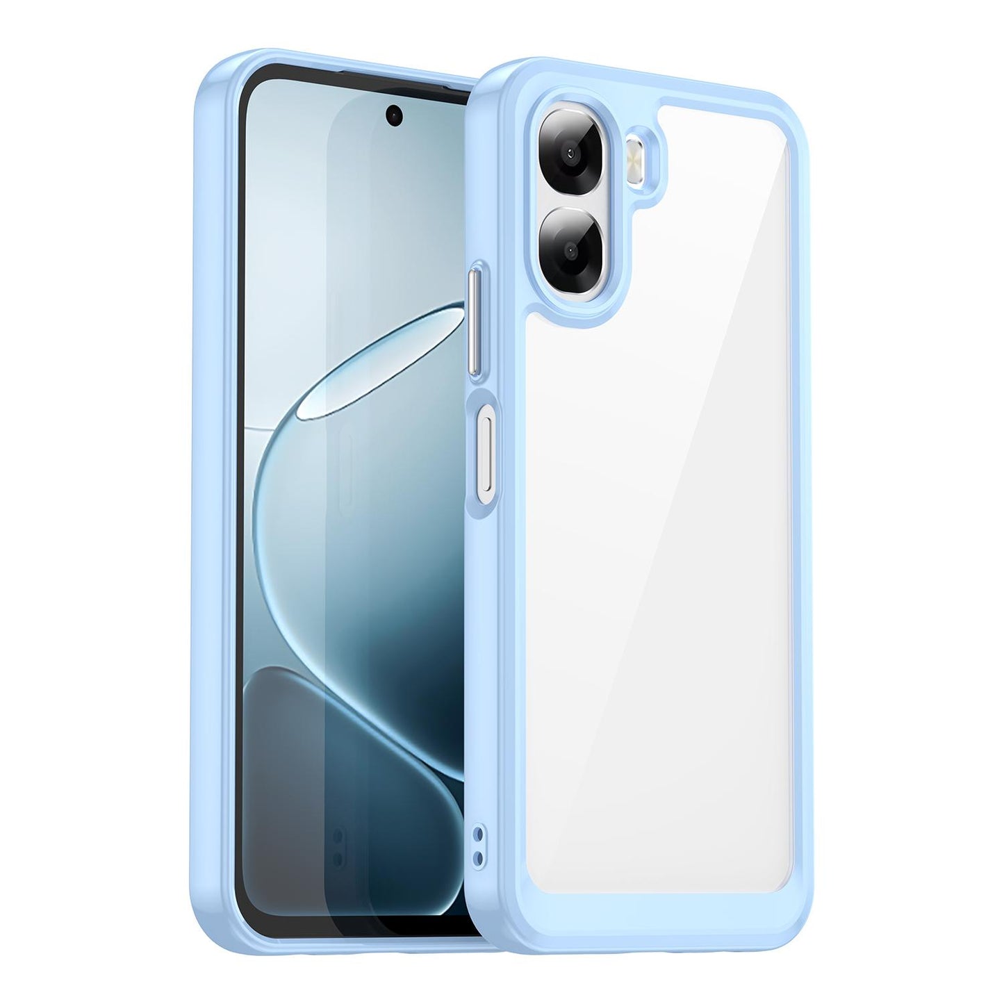 OPPO A6x 5G Acrylic Hybrid TPU Protective Phone Case, Colourful Series Shockproof Cover