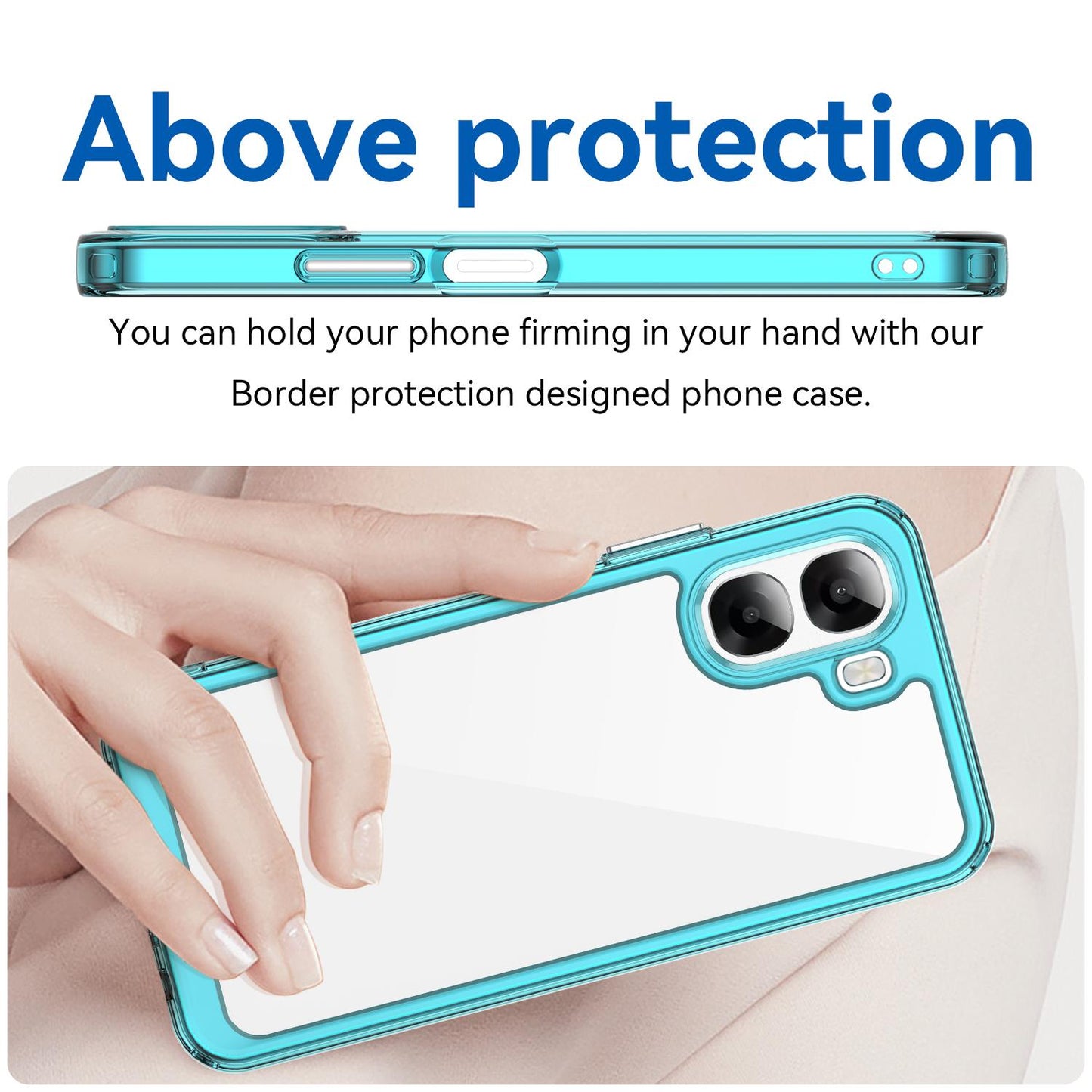 OPPO A6x 5G Acrylic Hybrid TPU Protective Phone Case, Colourful Series Shockproof Cover