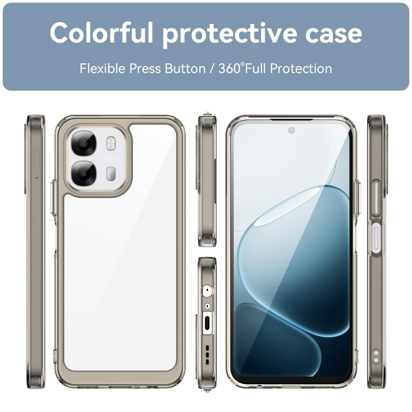 OPPO A6t Pro 4G Acrylic Hybrid TPU Protective Phone Case, Colourful Series Shockproof Cover