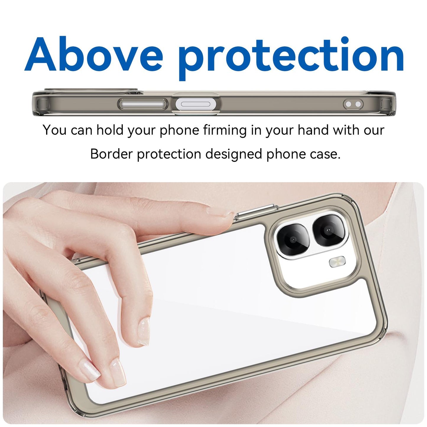 OPPO A6x 5G India Acrylic Hybrid TPU Protective Phone Case, Colourful Series Shockproof Cover