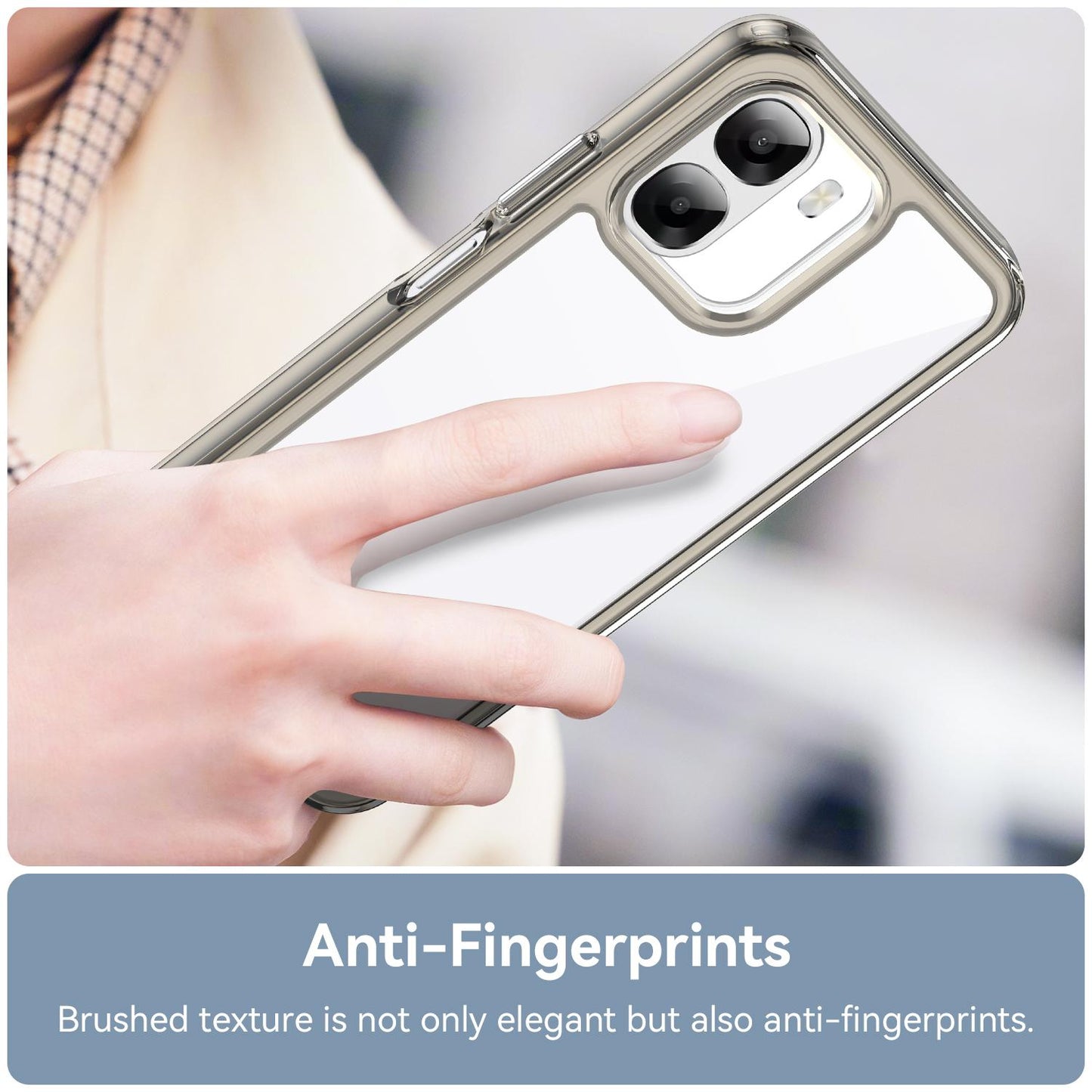 OPPO A6x 5G India Acrylic Hybrid TPU Protective Phone Case, Colourful Series Shockproof Cover