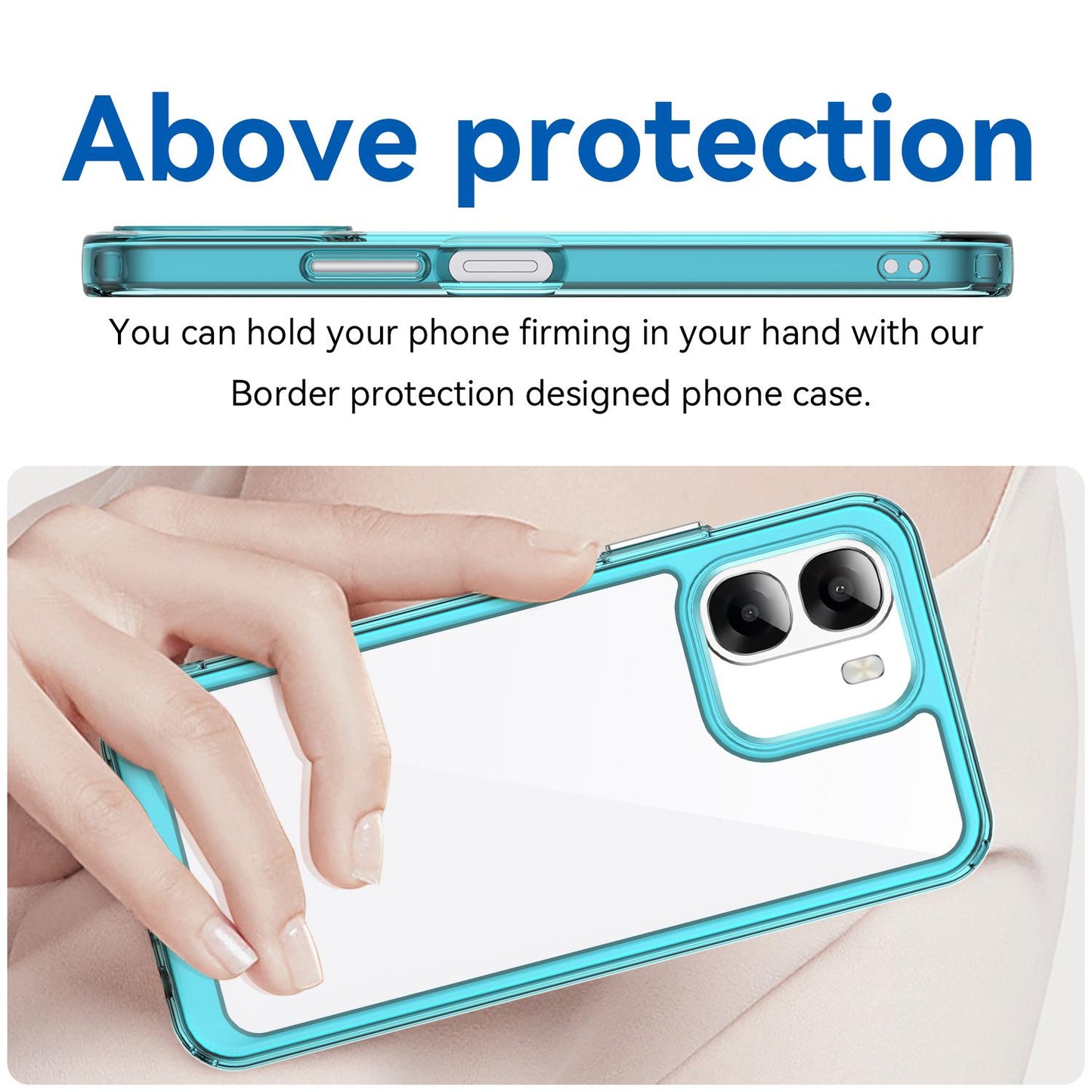 OPPO A6x 5G India Acrylic Hybrid TPU Protective Phone Case, Colourful Series Shockproof Cover
