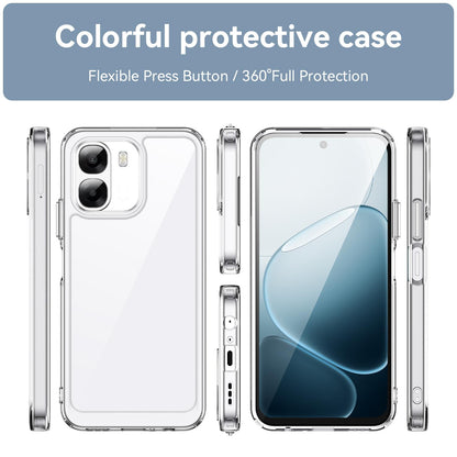 OPPO A6x 5G India Acrylic Hybrid TPU Protective Phone Case, Colourful Series Shockproof Cover