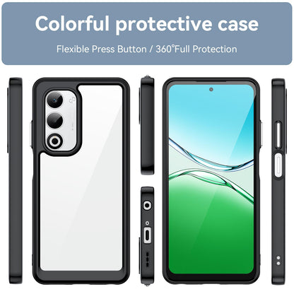 OPPO A5 5G 2025 Acrylic Hybrid TPU Protective Phone Case, Colourful Series Shockproof Cover