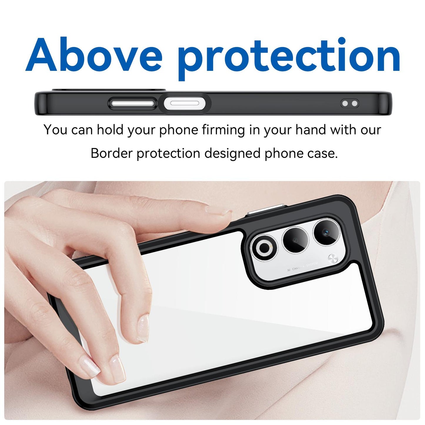 OPPO A5 5G 2025 Acrylic Hybrid TPU Protective Phone Case, Colourful Series Shockproof Cover