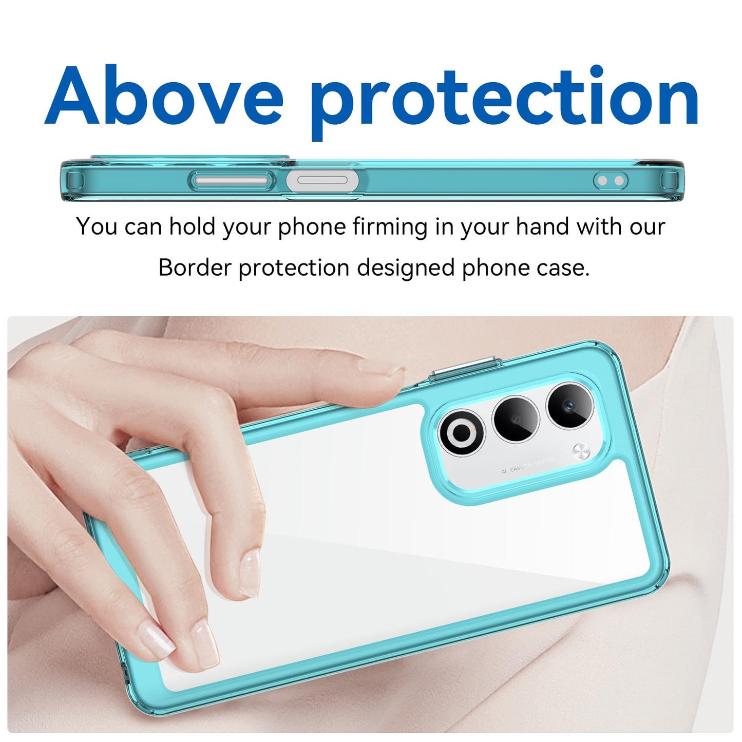 OPPO A5 5G 2025 Acrylic Hybrid TPU Protective Phone Case, Colourful Series Shockproof Cover