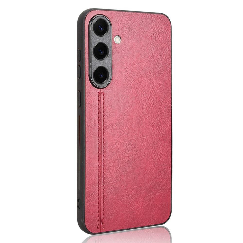 Samsung Galaxy S25+ 5G Cow Pattern Sewing Back Cover Phone Case - Premium PU Leather Texture PC + TPU Shockproof Protective Case, Scratch Resistant Slim Lightweight Anti-Fingerprint Full Coverage Mobile Cover