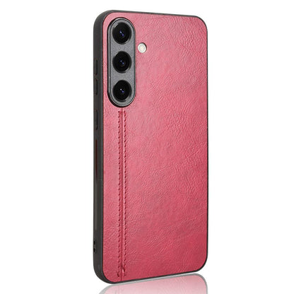 Samsung Galaxy S25+ 5G Cow Pattern Sewing Back Cover Phone Case - Premium PU Leather Texture PC + TPU Shockproof Protective Case, Scratch Resistant Slim Lightweight Anti-Fingerprint Full Coverage Mobile Cover