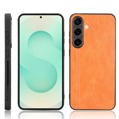 Samsung Galaxy S25+ 5G Cow Pattern Sewing Back Cover Phone Case - Premium PU Leather Texture PC + TPU Shockproof Protective Case, Scratch Resistant Slim Lightweight Anti-Fingerprint Full Coverage Mobile Cover